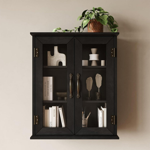 Astoria Grand Cherry Wood Medicine with Acrylic Doors Wayfair